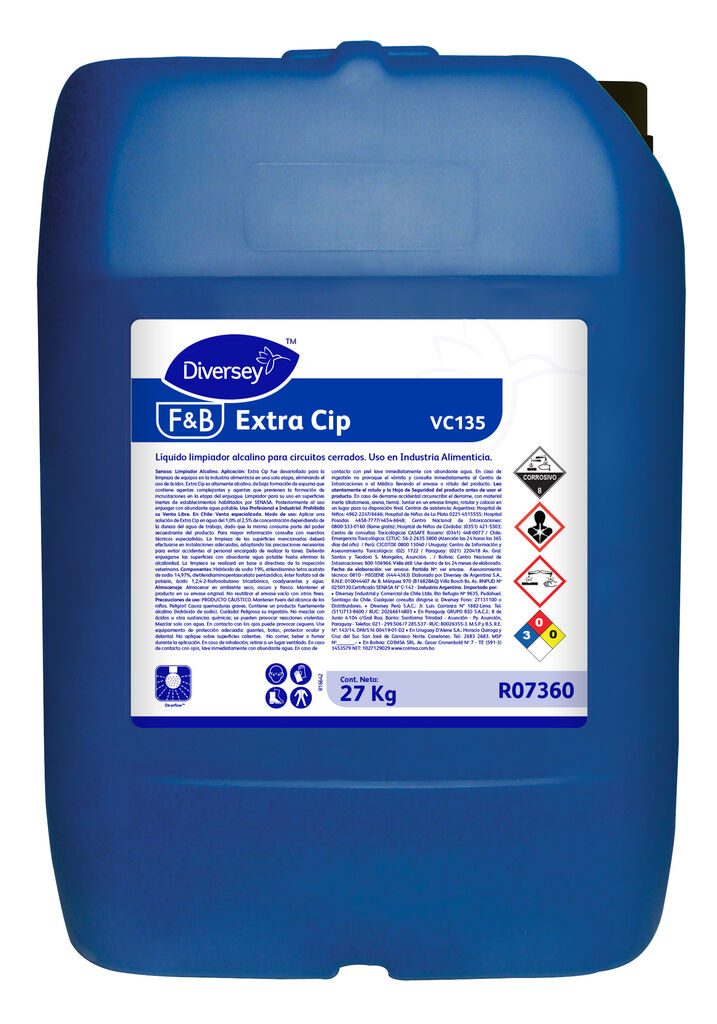 EXTRA CIP 27kg - LÍQUIDO LIMPIADOR ALCALINO PARA CIRCUITOS CERRADOS